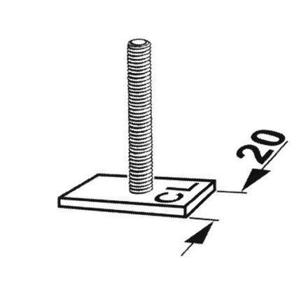 Kamei T-stukken 20mm - M6 schroefdraad - uitbreidingsset voor dakkoffers VW/Audi